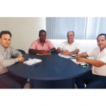 Reunião na Cooperativa de Guanhães, com a presença do Gerente Regional da Emater, em fevereiro de 2018